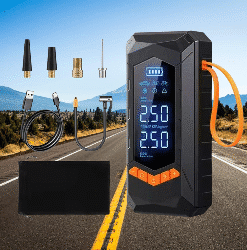 BUVAYE Portable Tire Inflator – Wired/Wireless Car Air Pump with 150PSI Air Compressor, 3M Power Cord for Car, Bike & More - GloreeWorld